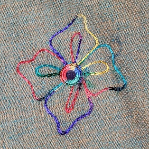 🔹️Orange & Olive Multicolor Embroider Print & Tie Sleeve Kurta/Swim Coverup - Picture 9 of 10